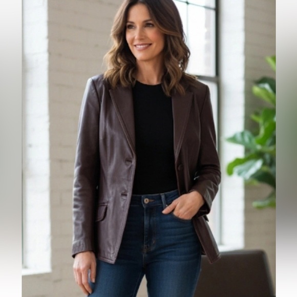 Jaclyn Smith Jackets & Blazers - Jaclyn Smith Dark Leather Jacket buttery soft women medium vintage